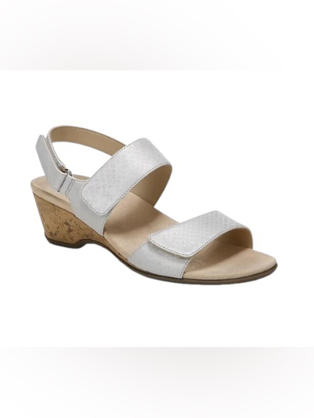 Vionic Kanya Wedge Sandals grey silver cork size 7.5 women’s new